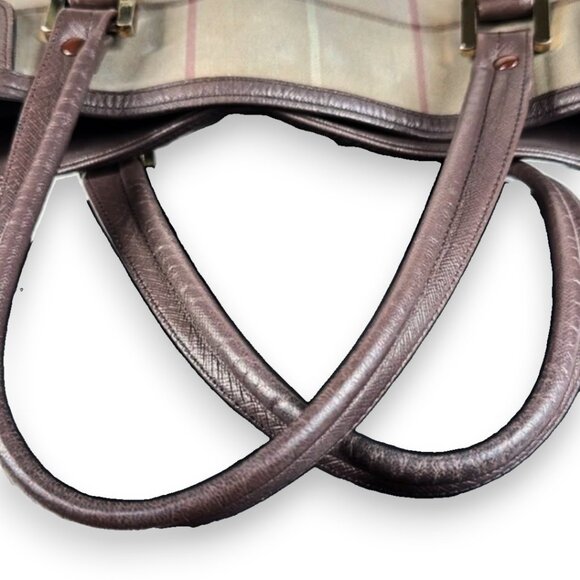 Burberrys Vintage Nova Check Leather Trimmed Large Tote with COA - Picture 15 of 16